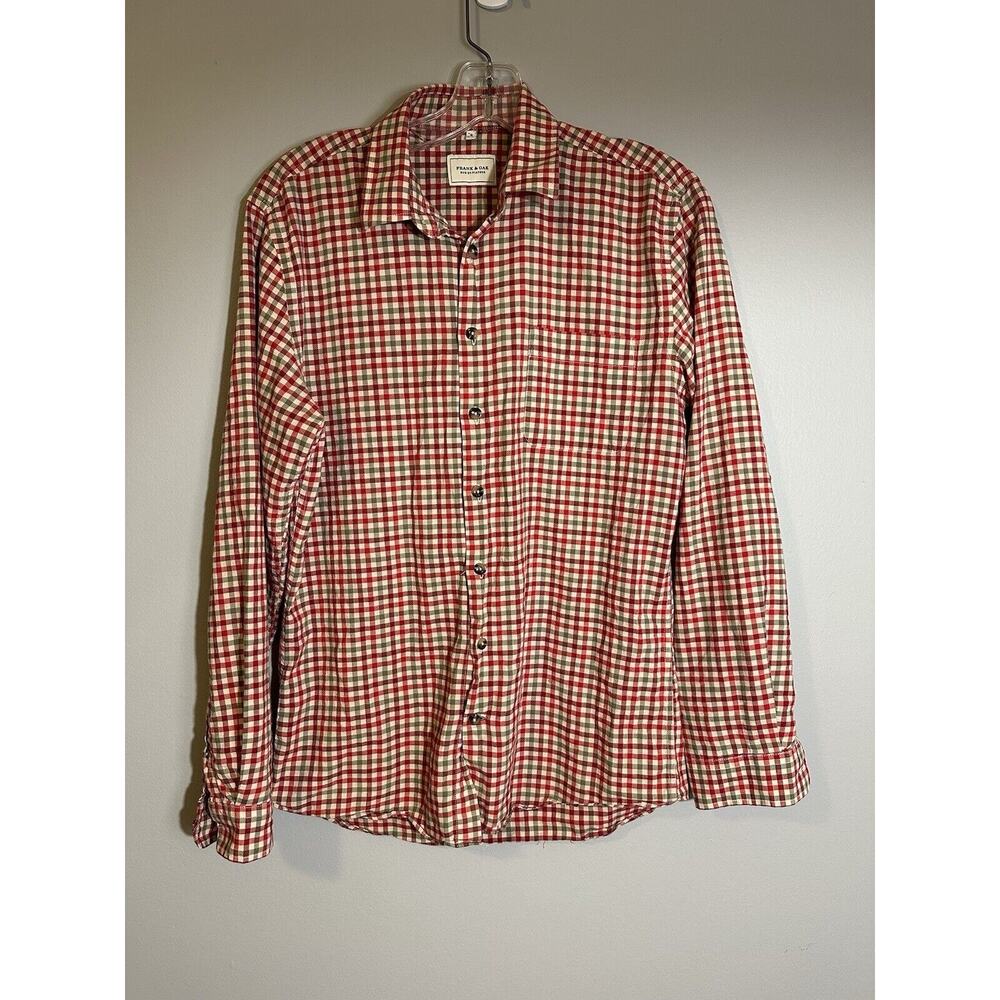 Frank & Oak Women’s Button Down Shirt S Red Check $119‎ Woven Lightweight